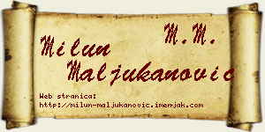 Milun Maljukanović vizit kartica